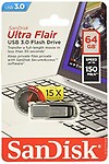 Sandisk Ultra Flair USB Flash Drive 64 GB Silver SDCZ73-064G-A46