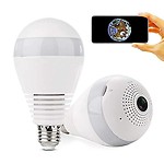 Bulb 360° IP Camera with Night Vision, Hidden Camera, 2-Way Audio and Micro 128GB SD Card Support