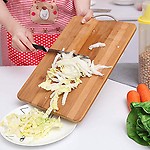 GION Cutting and Slicing Kitchen Chopping Fruits, and Meat Natural Bamboo Wooden Board