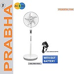 Prabha Solar 15W (16-inch) AC/DC Metal Rechargeable Pedestal Fan