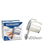 SONASHI 5 Speed Turbo Switch Hand Mixer with 4 Stainless Steel Attachment (SMX-111, )