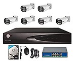 ITS 8Ch Poe HD1080NVR with Audio Support and PoE 8+2 Port Switch 3MP PoE Color IR IP x 8 Camera Kit (1TB Hardisk)