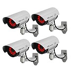 BLAPOXE Realistic Look Dummy Security CCTV Fake Bullet Camera with Led Light Indication Home Security Camera(Pack of 4)