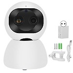 Surveillance Camera, Image Motion Detection Two?Way Intercom Household Dual Lenses WiFi Camera for Home for Baby Room(Transl)