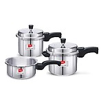 Impex IFC-3 Induction Base Outer Lid Aluminium Pressure Cooker, 3 Litres