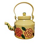 Kettle/Home Decor and Gift Purpose Metal Hand Painted Designer Tea/Coffee Kettle (18 cm x 13 cm)