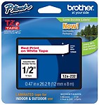 Brother Laminated Tape Red on 12mm (TZe232) - Retail Packaging