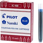 Pilot Namiki IC100 Fountain Pen Ink Cartridge Black 12 Cartridges per Pack 69100 Blue Pack of 12