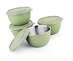 LIEFDE MICROWAVE SAFE STAINLESS STEEL PLASTIC COATED SERVING BOWL(SET OF 4)-13 CM EACH BOWL