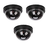 HEBEZON Dummy CCTV Dome Camera with Blinking Red LED Light for Home Or Office Security 12 x 8 x 6 cm Black|