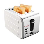 DUVERRA 900-Watt Stainless Steel Body 2 Slice Pop-up Toaster, Removable Crumb Tray