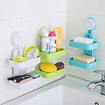 Double Layer Soap Box Suction Cup Holder Rack Bathroom Shower Soap Dish Hanging Tray Soap Holder Storage Holders
