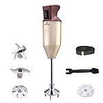 GRINISH Hand Blender Machine Stainless Steel Blade?250 Watt 230 V Whisk & Milk Frother for Making Soup/Smoothies