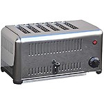 Andrew James Stainless Steel Food Grade 2500 W Commercial 6 Slice Toaster - 1 Year Warranty