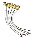 TAAPSEE 20 PIECES BNC Connector with Copper Wire Moulded Golden Connector - 18CM for Surveillance CCTV Camera