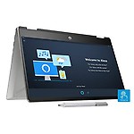 HP Pavilion x360 Core i5 10th Gen 14-inch FHD Touchscreen 2-in-1 Alexa Enabled Laptop (8GB/1TB HDD + 256GB SSD/2GB Graphics/Windows 10/MS Office/Inking Pen/FPR/Mineral Silver/1.59 kg), 14-dh1025TX