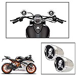 Vheelocityin Chrome 2.5inch tooth/SD Card/Aux Mp3 Speakers for KTM Rc 390