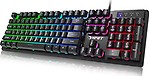 NPET Professional New Colorful Illuminated Backlight USB Wired Ergonomic For PC Gaming Backlit Keyboard Led Desktop