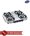 Glen 4 Burner GL 1044 PLAY AI Gas Stove (Stainless Steel)