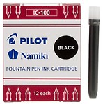 Pilot Namiki IC100 Fountain Pen Ink Cartridge Black 12 Cartridges per Pack 69100 Blue/Black Pack of 12
