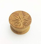 Metier 2.25 Inch, 2 Part Wooden Herb Grinder Crusher with Leaf Engraved