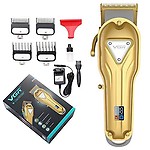 VGR Original V-134 Zero Adjustable LED Smart LCD Color Screen Professional Rechargeable Hair Trimmer Clippers