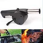 Nirvisha Handy Crank Mini Fan Air Blower for BBQ Picnic Outdoor Camping Cooking Tool