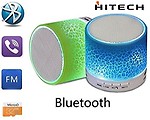 HI-TECH Wireless Mini LED Lights bluetooth Speaker - Microphone & MicroSD Slot