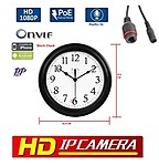 AGPtek Imported from Taiwan Wall Clock Hidden Camera 1080P 2MP PoE Onvif Security Network IP Camera P2P