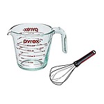 R K Home Appliances Measuring Cup, 0.473ml Transparent with Balloon Whisk Made of Silicone and Nylon Kitchen