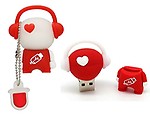 Microware Red Music Man Cartoon Silicone USB Flash disk, Special for All Kinds of Festival Day Gifts (4GB)