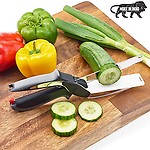 H Y 2-in-1 18/10 Steel Smart Clever Cutter Kitchen Knife Food Chopper and in Built Mini Chopping Board