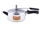 DIVYA Flat Aluminum Pressure Cooker (8 litres)