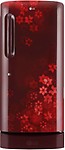LG 215 L Direct Cool Single Door 3 Star Refrigerator with Base Drawer  (Scarlet Quartz, GL-D221ASQD)