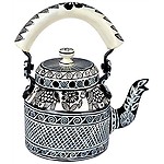 Kaushalam's Hand painted teakettle - "Black & White"Weight: 400grams