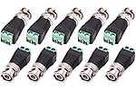 TAAPSEE 10 Pack BNC Balun Connector and Camera Terminal Male Adpater for CCTV Surveillance Video Cameras Coaxial/Cat5/Cat6