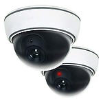 MoneySO Fake Dummy Security Camera Simulated CCTV Dome Cameras with Red Led Light