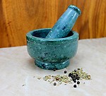 IKARUS Green Mortar And Pestle Set, kharad, masher Spice Mixer For Kitchen 5 inches