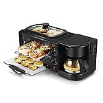 Shelzi Multi-functional 3 In 1 Breakfast Machine Non-Stick Griddle Toaster Pizza, Sandwich Makes Oven St