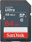 SanDisk Ultra 64 GB SD Card Class 10 48 MB/s Memory Card