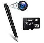 QUINCH High Definition Camera Pen with Free 32GB Micro SD Card + C Type OTG & Card Reader_