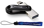 SanDisk 128GB iXpand Go Flash Drive for iPhone, iPad, Computers & Laptops - 2-for-1 USB 3.0 Drive