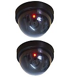 BLAPOXE Dummy Security CCTV Fake Dome Camera with Blinking red LED Light Indication for Home or Office Security (Pack of 2)