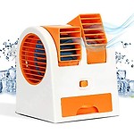 Nikrim Portable Small Plastic Air Conditioner Water Cooler Mini Fan and Dual Bladeless for Use in Car/Home/Office