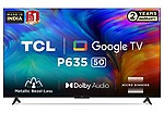 TCL 126 cm (50 inches) Metallic Bezel-Less Series 4K Ultra HD Smart LED Google TV 50P635