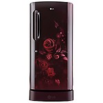 LG 215 L 3 Star Direct-Cool Single Door Refrigerator (GL-D221ASED, Scarlet Euphoria, Base stand with drawer & Fast Ice Making)