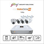 Godrej Octra HD 1080p SEHCCTV1500-3B1D 1.3MP 8-Channel DVR with 3 Bullet and 1 Dome Cameras