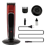BuyMe Men's Rechargeable Stainless Steel Cordless Beard and Hair Washable Trimmer (TM_9075) (Maroon/)