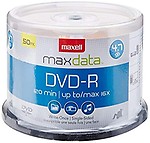 Maxell 638011 DVD-R Discs, 4.7GB, 16x, Spindle, 50Pack